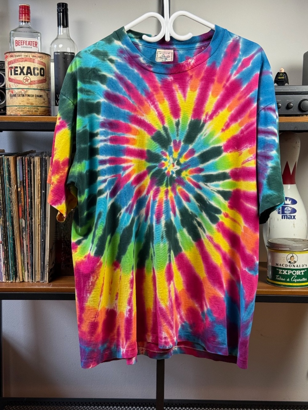 Vintage 80s 90s Alore Tie Dye single stitch tee shirt size XL made in USA